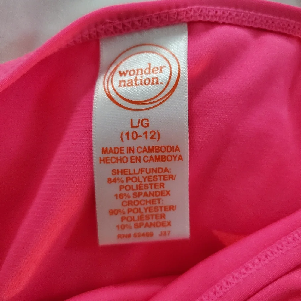 Wonder Nation‎ Girls Bright Colorful Rainbow Colored Mesh Tankini Size L 11/12